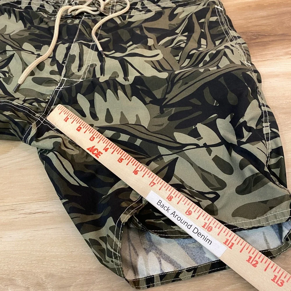 Polo Ralph Lauren Mens Tropical Leaf Camo‎ Board Shorts Olive Green Size 36